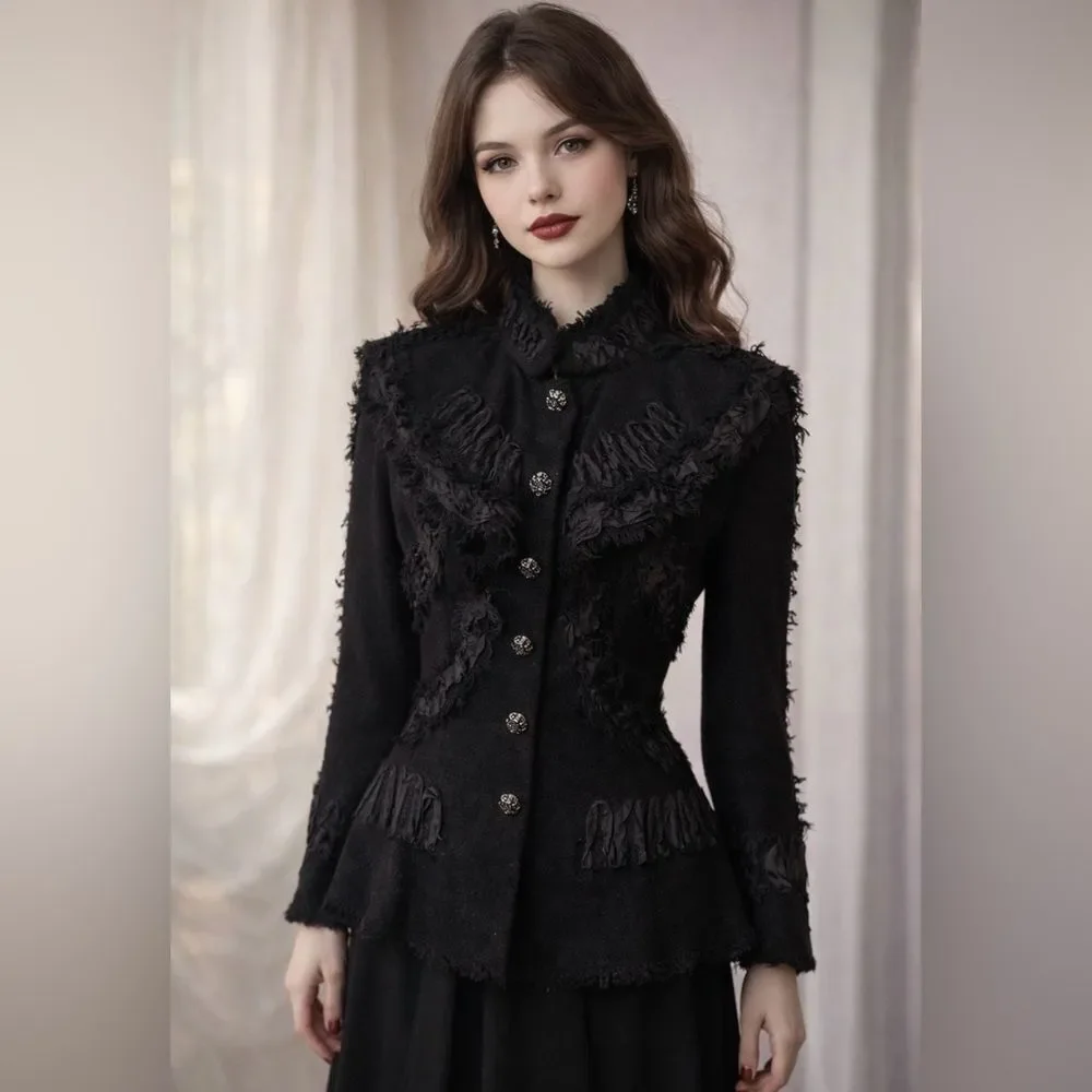 Chanel Elegant tweed Black Women's Jacket, M
